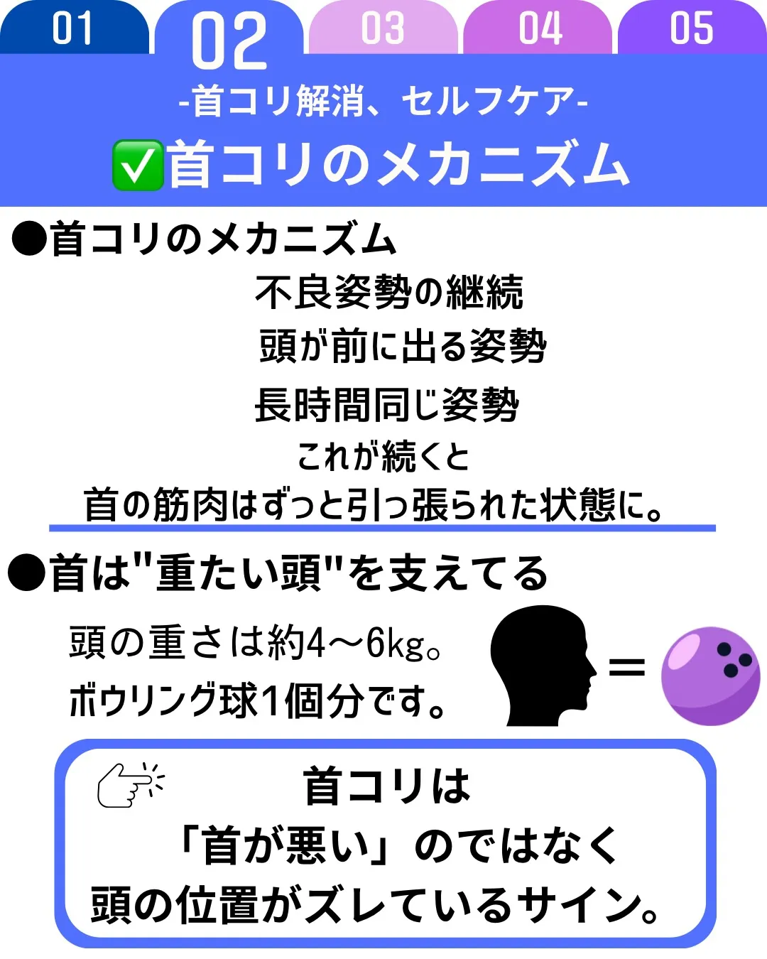 首こりの多くは、長時間のスマホやデスクワークによる前傾姿勢が...