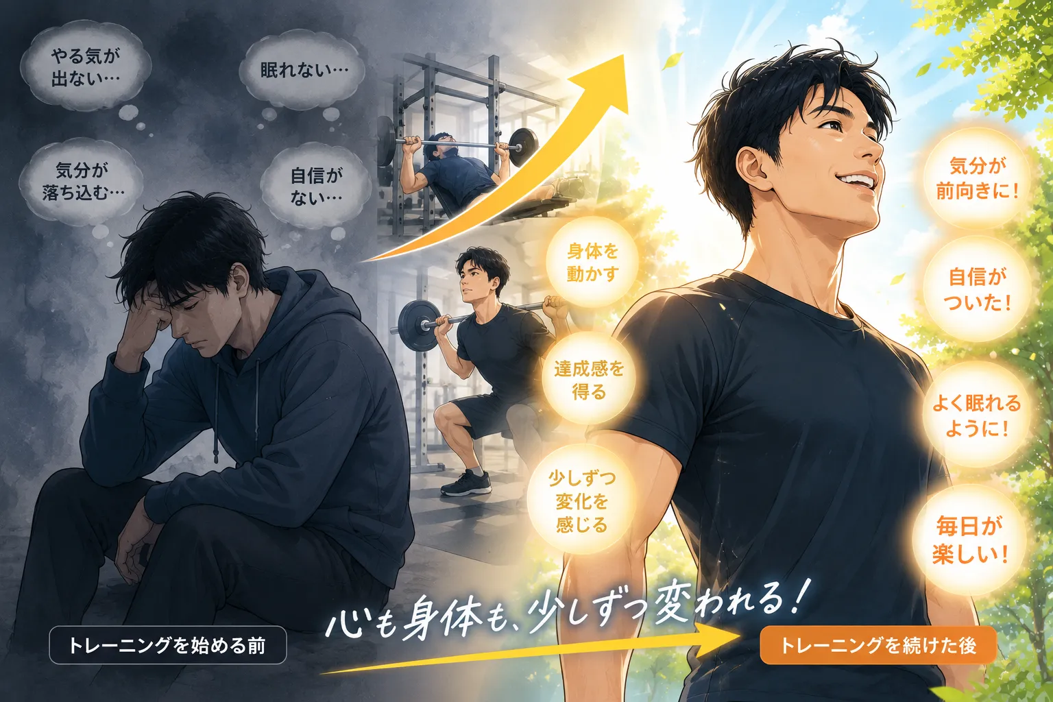 筋トレでうつ病から抜け出す！うつに効く運動療法とは？