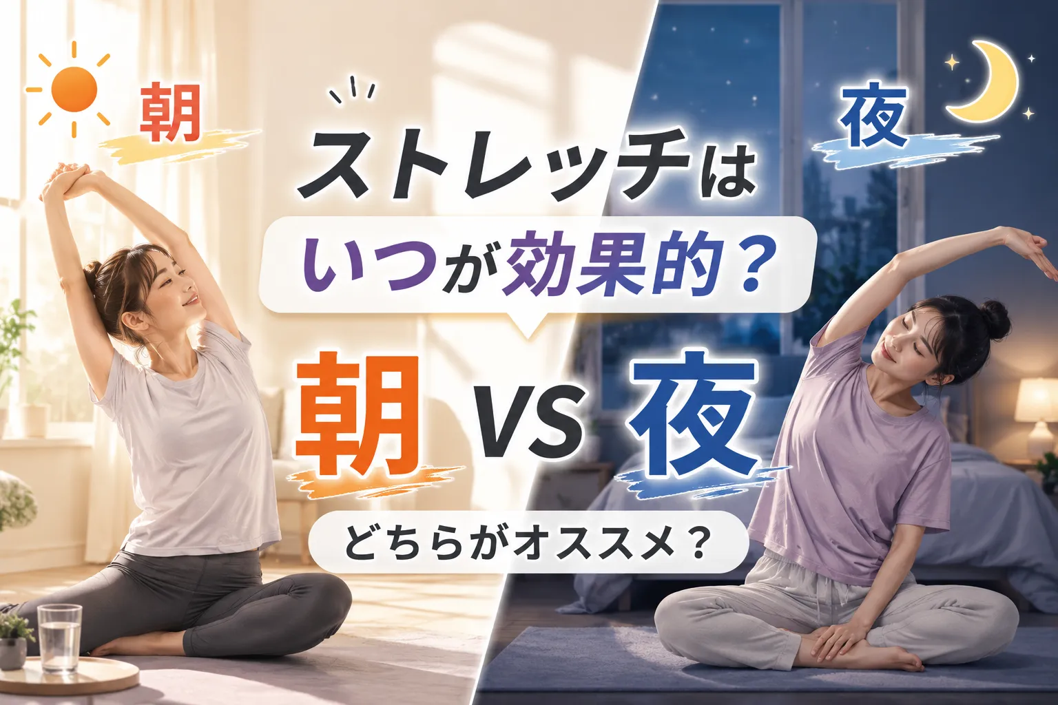 ストレッチはいつが効果的？朝 vs 夜、どちらがオススメ？
