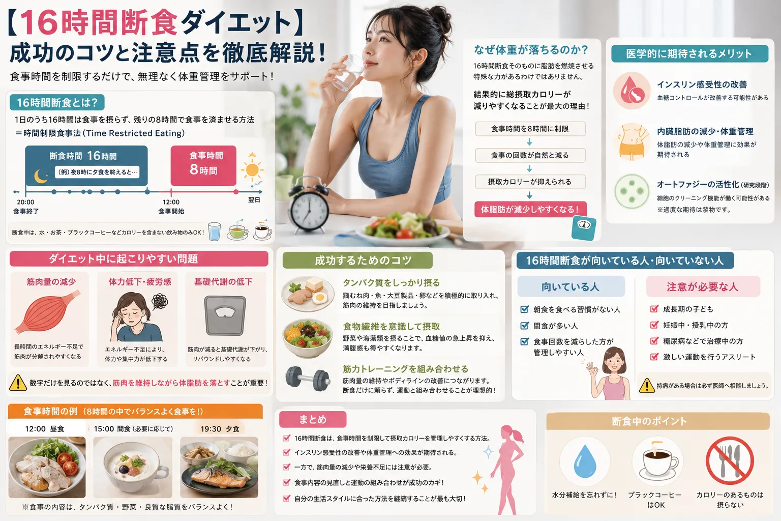 【16時間断食ダイエット】成功のコツと注意点を徹底解説！